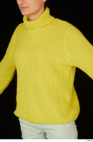  Waja casual dressed upper body yellow sweater with turleneck 0002.jpg